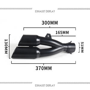 Moto di Scarico del Silenziatore Del Tubo di Fuga Moto Nero Doppio Foro Per Kawasaki ninja <span class=keywords><strong>300</strong></span> ER6N <span class=keywords><strong>Aprilia</strong></span> RSV4 Misura La Maggior Parte Sportster AK236 - Product Image 2