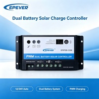 Contrôleur de charge solaire PWM double batterie EPEVER EPIPDB COM 10A 20A 12V 24V Auto pour système solaire de camping-car, caravane, bateau marin