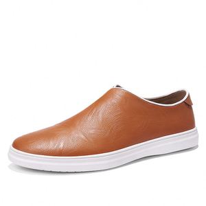 Mocassins pour hommes, chaussures plates, chaussures de skateboard en <span class=keywords><strong>cuir</strong></span> à bout ouvert, chaussures décontractées et légères pour le printemps - Product Image 3