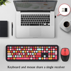 MOFii — ensemble <span class=keywords><strong>clavier</strong></span> <span class=keywords><strong>et</strong></span> <span class=keywords><strong>souris</strong></span> <span class=keywords><strong>sans</strong></span> <span class=keywords><strong>fil</strong></span>, 666 touches, couleur rouge à lèvres, style Punk, pour le bureau, 110 Original - Product Image 3
