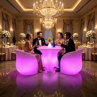 Ensemble de meubles lumineux LED modernes pour bar, table et chaises imperméables pour événements nocturnes en plein air - Prix direct usine