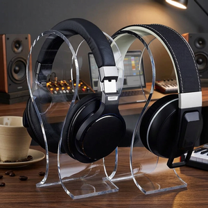 Custom OEM ODM Eco-Friendly Clear Plastic Headphone Display <b>Stand</b> Portable Outdoor Retail Counter Headset Holder Organizer Rack - Product Image 4
