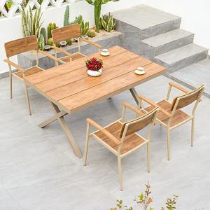 Modern Outdoor <b>Garden</b> Furniture Dining <b>Table</b> (Plastic/Wooden Patio <b>Table</b> and Chairs) - Product Image 5