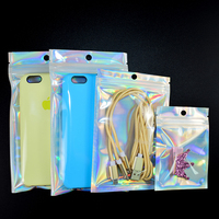 Vente directe usine – Sacs d'emballage en plastique CPP Mylar holographiques laser à fermeture éclair, recyclables et transparents pour colliers et boucles d'oreilles
