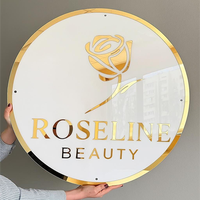 Enseigne personnalisée avec logo d'entreprise, enseigne en acrylique 3D, enseigne ronde pour entreprise, enseigne murale, enseigne de salon, enseigne de réception, enseigne de logo de bureau