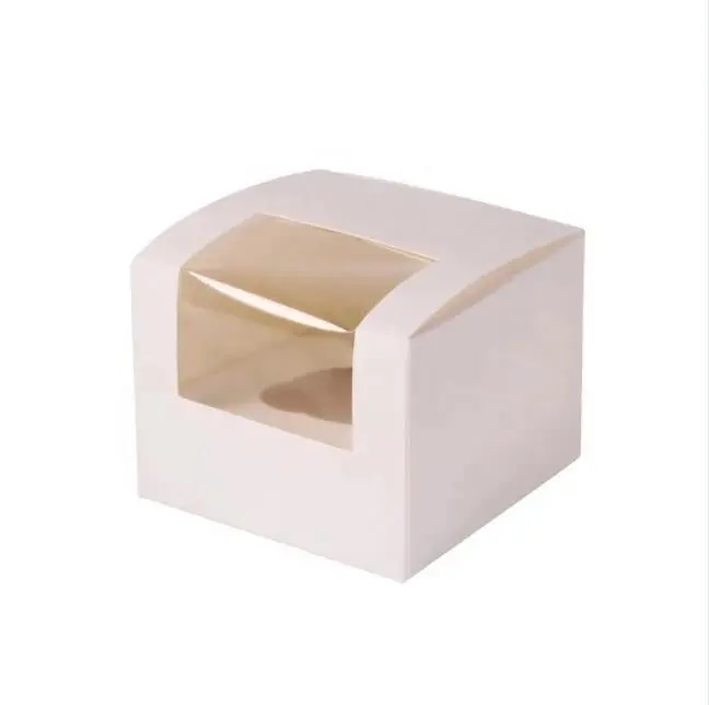 Wholesaler good quality transparent pet window wedding mini cupcake box container with divider