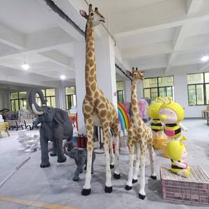 Statue géante en fibre de verre d'éléphant, girafe, zèbre, sculpture réaliste d'animaux de la <span class=keywords><strong>jungle</strong></span> pour la location d'événements d'anniversaire pour enfants - Product Image 1