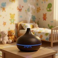 Diffuseur d'arômes portable en forme d'oignon 550 ml, effet bois, avec télécommande, diffuseur d'huiles essentielles LED, humidificateur d'air domestique