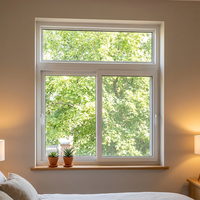 Ventana Abatible Moderna de PVC CHANGYI con Puertas Corredizas de Vidrio Doble UPVC para Hoteles, Diseño de Marco de Plástico