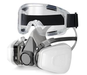 Respirator setengah wajah 6200 ringan dengan filter ganda-masker silikon Anti kabut untuk perlindungan kimia - Product Image 1