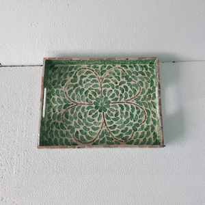 Conception chaude bohème multifonctionnel fleur rectangulaire plateau de service à clapet décoration de la maison boîte de rangement en gros du Vietnam - Product Image 1