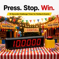 Jam Timer Digital LED Ganxin untuk Permainan Populer dengan Kontrol Tombol, Tantangan 10 Detik untuk Restoran, Aktivitas Diskon Makanan Gratis