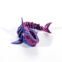 Squelette de requin articulé en plastique PLA imprimé en 3D, jouet flexible, figurine anti-stress, décoration de bureau, modèle animal personnalisé OEM, cadeau