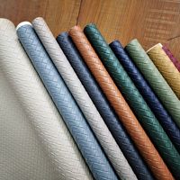 Texture tissée motif à carreaux tricoté 1 mm gaufrage PVC faux cuir synthétique artificiel pour la fabrication de sacs meubles oreiller cahier