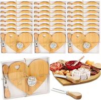 Ensemble de planches à fromage en bambou en forme de cœur, très vendu, avec couteaux pour les mariages, la Saint-Valentin et autres occasions spéciales