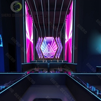 Bar extérieur commercial Club Comptoir de bar de luxe en acier inoxydable Barre à led portable