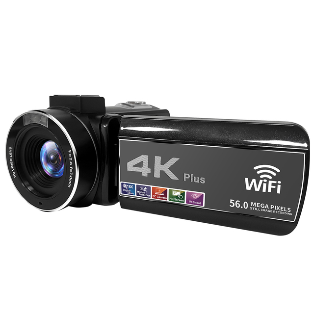 UHD 4K Video Camera 18X Digital Zoom 3.0 Inch IPS Screen Camcorder Vlogging Camera for YouTube with Wifi &Night Vision