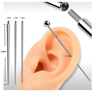 <span class=keywords><strong>Aguja</strong></span> de guía auxiliar para piercing de tatuaje de acero inoxidable con varilla roscada interna y externa para inserción de anillo de labio - Product Image 2