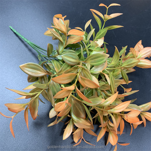 QSLH G-118 all'ingrosso piccole piante artificiali piante verdi 30cm 5 forchette piccolo bouquet colorato erba artificiale foglie artificiali - Product Image 2