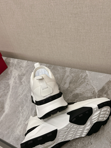 Black White Mixed Colors Genuine Leather Upper Thick Sole Waterproof Lightweight Breathable Height Increasing Casual Shoes - Product Image 6