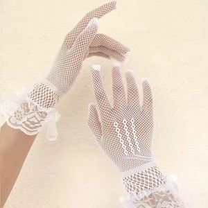 Gants de conduite d'été pour femmes, vente chaude RTS, noir et <span class=keywords><strong>blanc</strong></span>, fins, en maille filet, à volants, mitaines en dentelle à doigts complets - Product Image 5