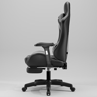 Chaise de jeu, chaise de bureau pour café internet, chaise de bureau inclinable pivotante en cuir PU, ergonomique, accoudoirs réglables, siège confortable