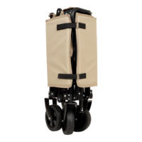 Chariot de plage pliable personnalisé en acier et tissu 600D à quatre roues, chariot de camping avec capacité de charge de 80 kg pour une utilisation en extérieur