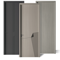 Portes de chambre à coucher modernes en bois-plastique composite WPC, insonorisées, ignifuges et stratifiées