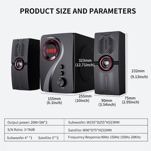 Oomaer Hot bán chuyên nghiệp 2.1CH 4 "loa siêu trầm loa đa phương tiện với USB/SD - Product Image 6