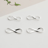 Connecteur Fermoir Figure 8 en Argent Sterling S925, Idéal pour la Fabrication de Bijoux DIY (Bracelets, Colliers, Cordons Tressés, Perles) - Vente Chaude