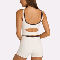 Ensemble 2 pièces de shorts de cyclisme style européen et américain, séchage rapide, respirant, taille haute, bretelles croisées, avec bordure contrastante