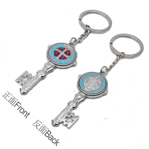 Benedict <b>Keychain</b> Pendant Colored Antique Silver Zinc Alloy Portable Key Accessory Cultural Gift - Product Image 1