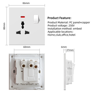 KESHIQI - Enchufes <span class=keywords><strong>de</strong></span> Pared Dobles USB Tipo C Industriales <span class=keywords><strong>de</strong></span> 10 A, 250 V, Panel Blanco Ultrafino, Interruptores y Enchufes - Product Image 4