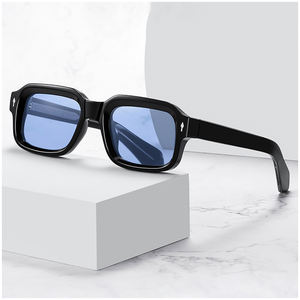 Gafas de Sol Cuadradas Personalizadas al por Mayor HBK <span class=keywords><strong>Concept</strong></span> K40483, Armazón de Acetato TR90, Estilo Punk Vintage, Impresión de Logotipo OEM, UV400 - Product Image 1