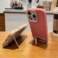 Étui de téléphone en silicone givré magnétique ondulé avec support intégré pour vivo X30 Pro vivo X300 Pro Case V40 Y04 Y19 Y35 Y200E Y83A
