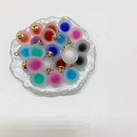 Breloques Cœur Givrées 8 Couleurs, Pendentif en Verre Coloré 18mm avec Anneau de Jonction Doré pour Fabrication de Bijoux DIY Colliers Boucles d'Oreilles