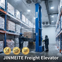 Nouvel élévateur de fret hydraulique à mât unique certifié CE JINMEITE avec interrupteur de sécurité et dispositif anti-chute, hauteur de levage 18m