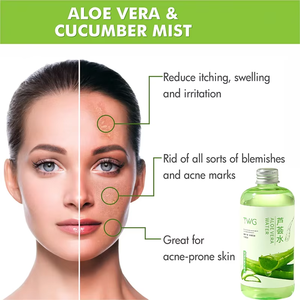 Tonique hydratant pour le visage TWG RTS à l'aloe vera, tonique apaisant pour le soin <span class=keywords><strong>de</strong></span> la peau du visage, réparation <span class=keywords><strong>de</strong></span> la peau, hydratation, tonique pour la peau à l'aloe vera - Product Image 3
