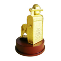 Coupes de trophées en métal personnalisées avec logo vierge, modèle d'appareil photo doré, pour les médailles et les plaques de concours de photographie