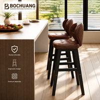 Tabouret de bar en bambou pour usage domestique, moderne et simple, avec dossier, pour comptoir de cuisine ou de réception, style luxe léger