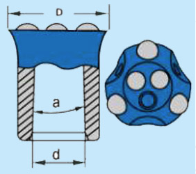 Đá khoan bit giá lỗ khoan taper Atlas Copco hình nón nút khoan bit cho khai thác mỏ đá - Product Image 2