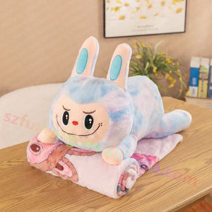 Venta al por mayor Gran oferta dibujos animados Anime aire acondicionado almohada 2-en-1 cojín de oficina siesta almohada colorida mantas - Product Image 2