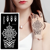 2025 pochoir de tatouage temporaire au henné pour dessin de fleurs faisant du pochoir de tatouage au henné pochoirs au henné à la main autocollant non toxique