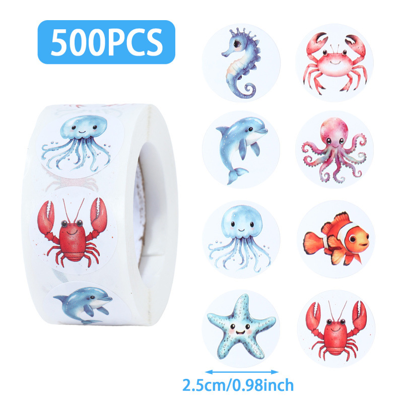 Autocollant animal de mer bleu