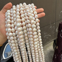 Chaîne de perles naturelles baroques rondes blanches Edison colorées de 11-12 mm, produit semi-fini, environ 40 cm de long