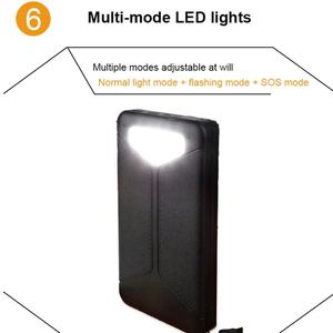 Panneau solaire pliable avec logo personnalisé, chargeur sans fil portable 10000mAh, batterie externe avec lampe torche LED, charge rapide, Power Bank solaire - Product Image 6