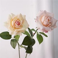 Fleurs artificielles en gros, roses artificielles blanches et roses au toucher réel, décoration de mariage et de maison, fleurs artificielles OEM ODM