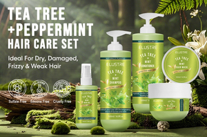 Huile capillaire réparatrice biologique à l'arbre à thé et à la menthe, hydratante et apaisante pour cheveux bouclés, abîmés et crépus, marque privée - Product Image 3