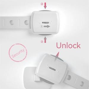 Serrature di sicurezza per porte dell'armadio per cassetti per bambini cinturino adesivo per bambini protezione di sicurezza a prova di bambino serratura regolabile - Product Image 5