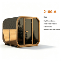 Cabine de sauna à vapeur sèche grande capacité pour 8 personnes, 2100x2400x2100mm, en bois de cèdre/hemlock/épicéa, pour hôtels, gymnases, centres de bien-être
